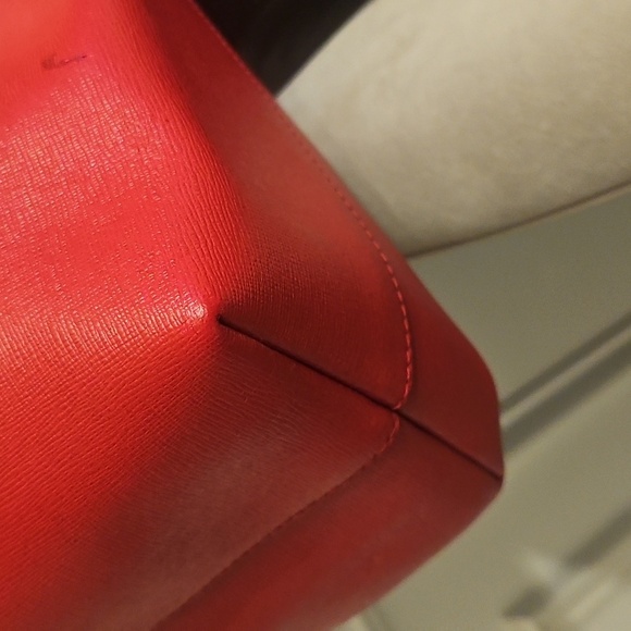 Fendi Monster Eyes Tote – Red Saffiano Leather With Fendi Charm - Picture 13 of 16